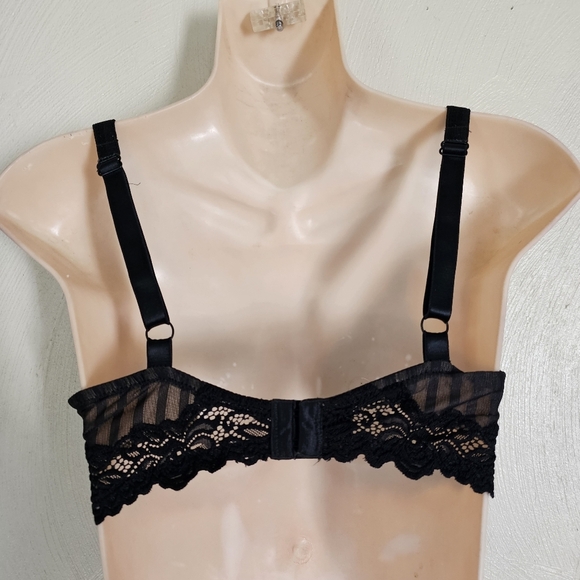 Lunaire Whimsy Barbados Lace Demi Black Bra 15211 Size Women's 38C - Picture 6 of 11